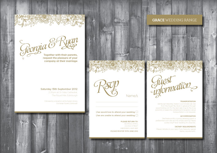 Wedding Invitation Suite - Digital Printable File - Grace Wedding Range - Diy Wedding