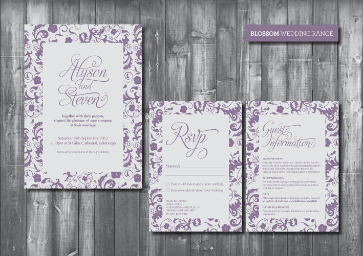 Wedding Invitation Suite - Digital Printable File - Blossom Wedding Range