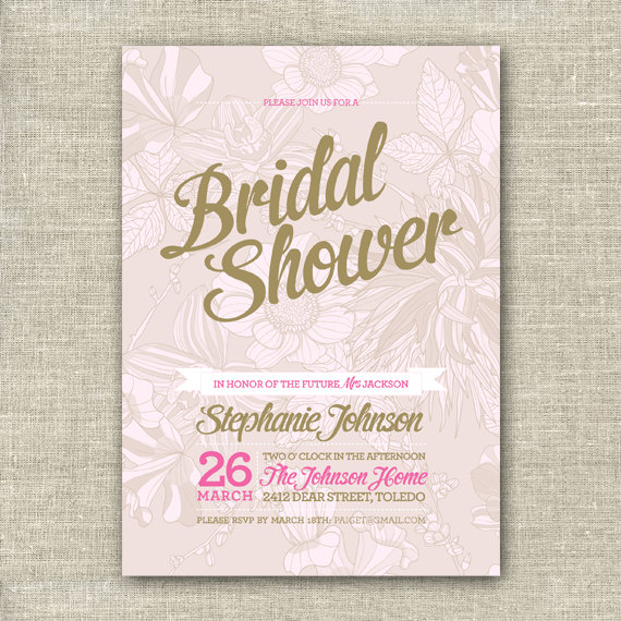 Bridal Shower Invitation Card - Printable Digital File
