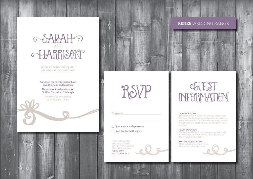 Wedding Invitation Suite - Digital Printable File - Renee Wedding Range - Diy Wedding